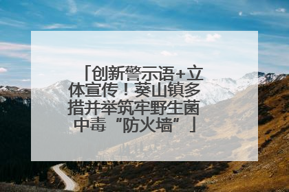 创新警示语+立体宣传！葵山镇多措并举筑牢野生菌中毒“防火墙”