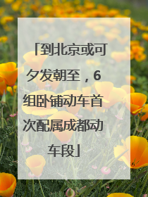 到北京或可夕发朝至，6组卧铺动车首次配属成都动车段