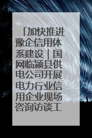 加快推进豫企信用体系建设｜国网临颍县供电公司开展电力行业信用企业现场咨询访谈工作