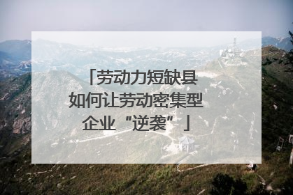 劳动力短缺县 如何让劳动密集型企业“逆袭”