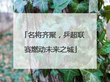 名将齐聚，乒超联赛燃动未来之城