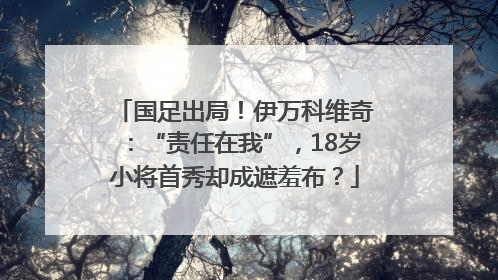 国足出局！伊万科维奇：“责任在我”，18岁小将首秀却成遮羞布？