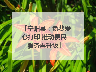 宁阳县：免费爱心打印 推动便民服务再升级