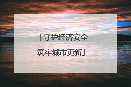守护经济安全 筑牢城市更新