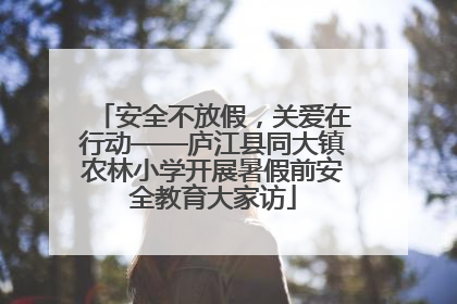 安全不放假，关爱在行动——庐江县同大镇农林小学开展暑假前安全教育大家访