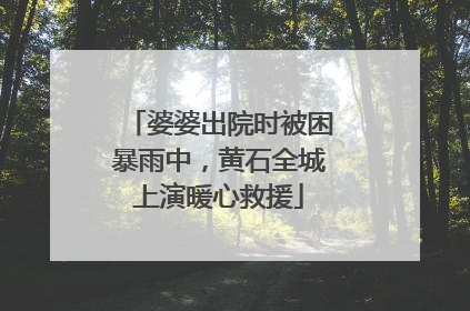 婆婆出院时被困暴雨中，黄石全城上演暖心救援