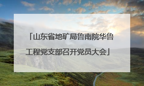 山东省地矿局鲁南院华鲁工程党支部召开党员大会