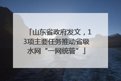 山东省政府发文，13项主要任务推动省级水网“一网统管”