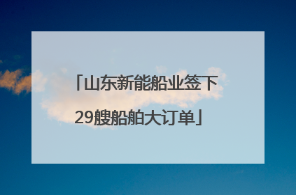 山东新能船业签下29艘船舶大订单