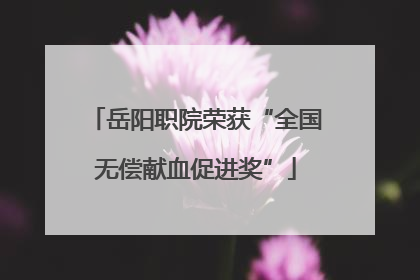 岳阳职院荣获“全国无偿献血促进奖”