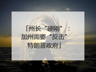 州长“硬刚”：加州需要“反击”特朗普政府