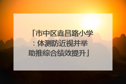 市中区鑫昌路小学：体测防近视并举 助推综合绩效提升