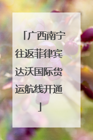 广西南宁往返菲律宾达沃国际货运航线开通