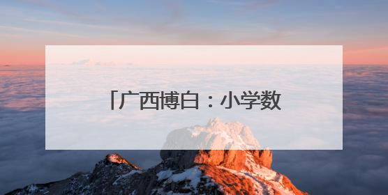 广西博白：小学数学改革培养一大批“速算小能手”