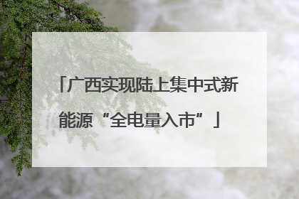 广西实现陆上集中式新能源“全电量入市”
