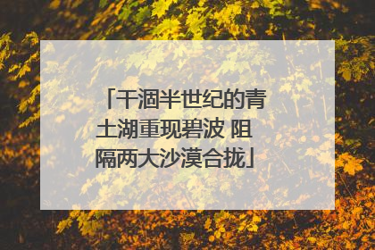 干涸半世纪的青土湖重现碧波 阻隔两大沙漠合拢