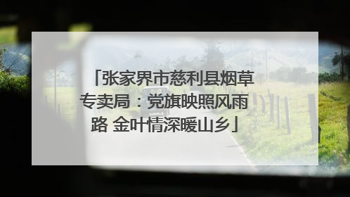 张家界市慈利县烟草专卖局：党旗映照风雨路 金叶情深暖山乡