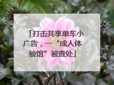 打击共享单车小广告，一“成人体验馆”被查处