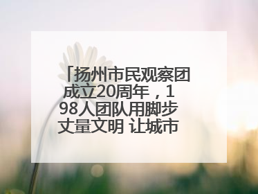 扬州市民观察团成立20周年，198人团队用脚步丈量文明 让城市更有温度