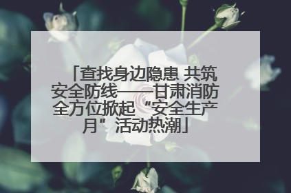 查找身边隐患 共筑安全防线——甘肃消防全方位掀起“安全生产月”活动热潮