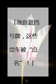 故意遮挡号牌，这些货车被“点名”！