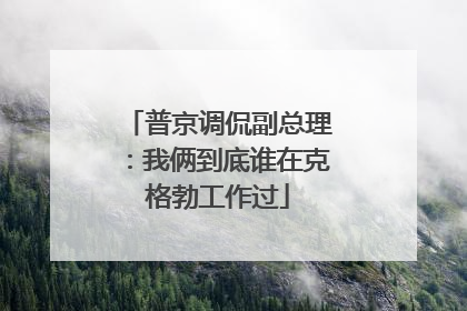 普京调侃副总理：我俩到底谁在克格勃工作过