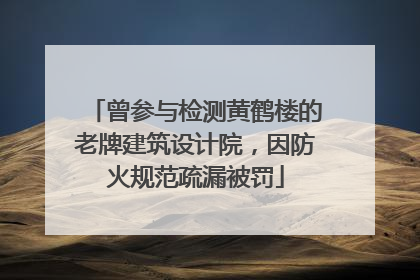 曾参与检测黄鹤楼的老牌建筑设计院，因防火规范疏漏被罚