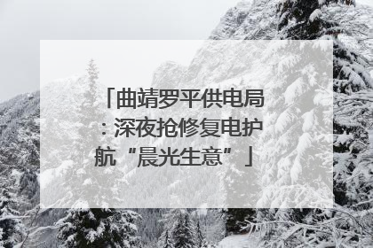 曲靖罗平供电局：深夜抢修复电护航“晨光生意”