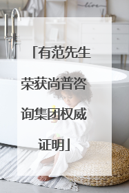 有范先生荣获尚普咨询集团权威证明