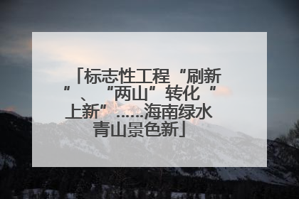 标志性工程“刷新”、“两山”转化“上新”……海南绿水青山景色新