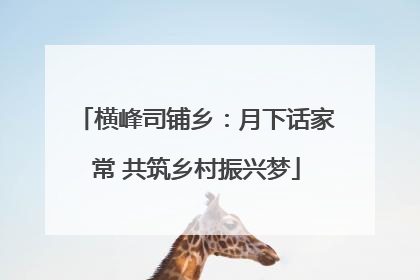 横峰司铺乡：月下话家常 共筑乡村振兴梦