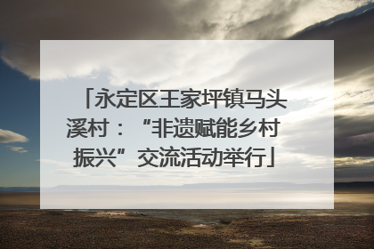 永定区王家坪镇马头溪村：“非遗赋能乡村振兴”交流活动举行