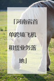河南省首单跨境飞机租赁业务落地