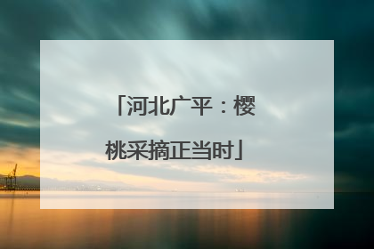 河北广平：樱桃采摘正当时