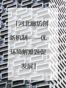 河北廊坊创新机制——优环境解难题促发展