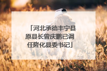 河北承德丰宁县原县长曾庆鹏已调任隆化县委书记