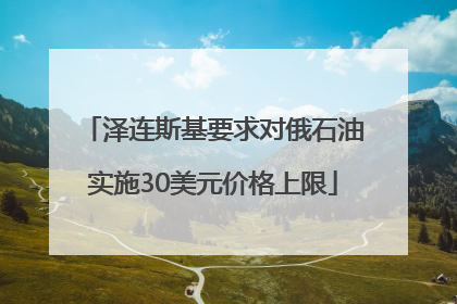 泽连斯基要求对俄石油实施30美元价格上限