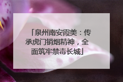泉州南安霞美：传承虎门销烟精神，全面筑牢禁毒长城