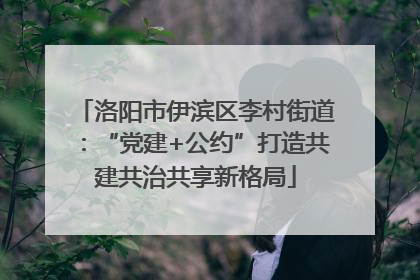 洛阳市伊滨区李村街道：“党建+公约”打造共建共治共享新格局