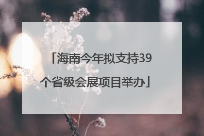 海南今年拟支持39个省级会展项目举办