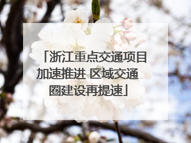 浙江重点交通项目加速推进 区域交通圈建设再提速
