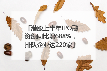 港股上半年IPO融资额同比增688%，排队企业达220家