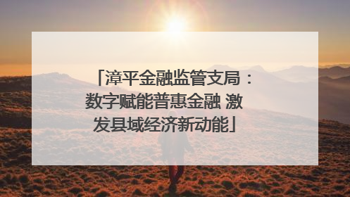 漳平金融监管支局：数字赋能普惠金融 激发县域经济新动能