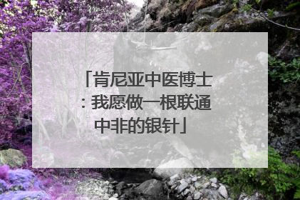 肯尼亚中医博士：我愿做一根联通中非的银针