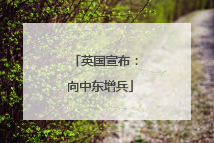 英国宣布：向中东增兵