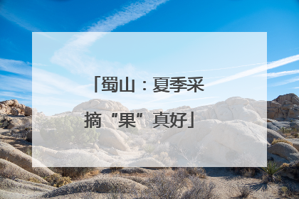 蜀山：夏季采摘“果”真好