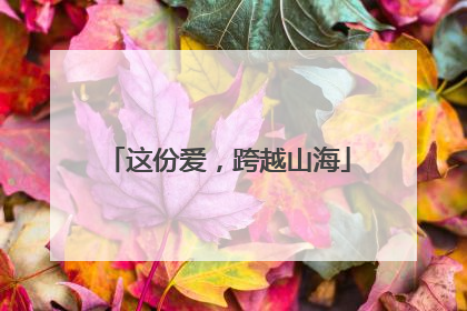 这份爱，跨越山海