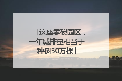 这座零碳园区，一年减排量相当于种树30万棵