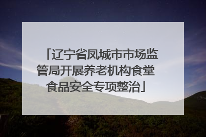 辽宁省凤城市市场监管局开展养老机构食堂食品安全专项整治