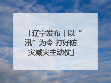 辽宁发布｜以“汛”为令 打好防灾减灾主动仗
